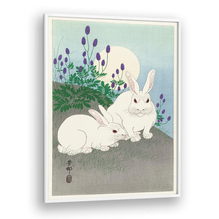 RABBITS AT FULL MOON (1920 - 1930) , JAPANESE PAINTINGS , JAPANESE ART PRINTS