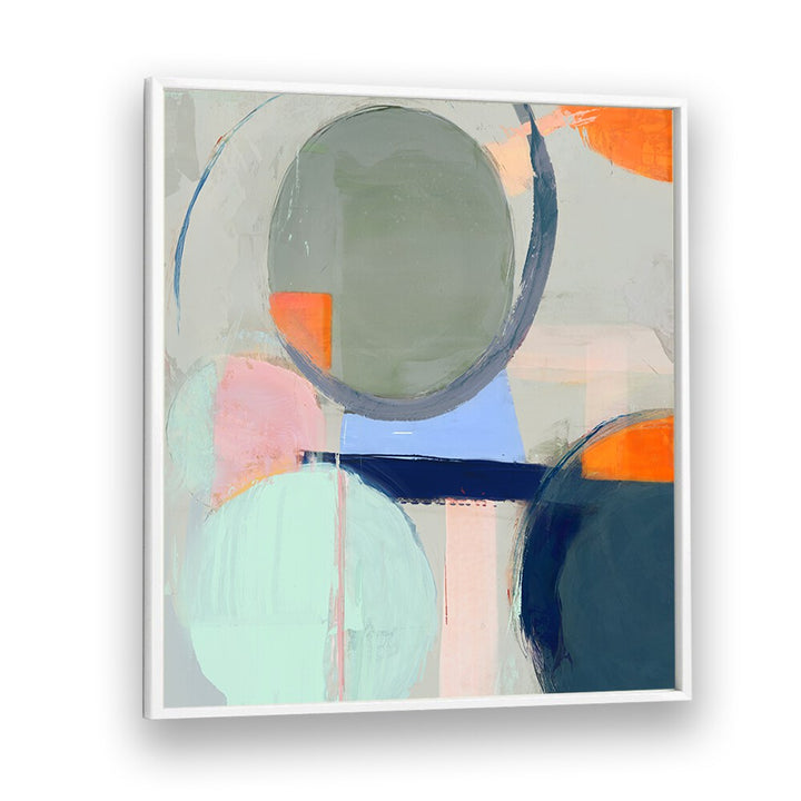 Colorful geometric shapes in TURNAROUND, ABSTRACT PAINTINGS, perfect for enhancing modern decor and organization.