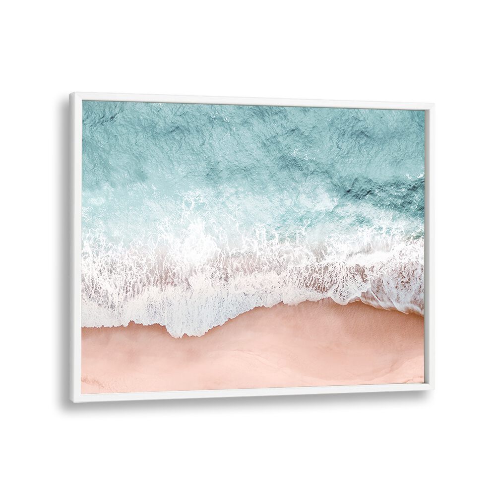 Serene ocean waves meet soft sand in BEACH VIBES III, BEACH PAINTINGS, perfect for coastal decor.