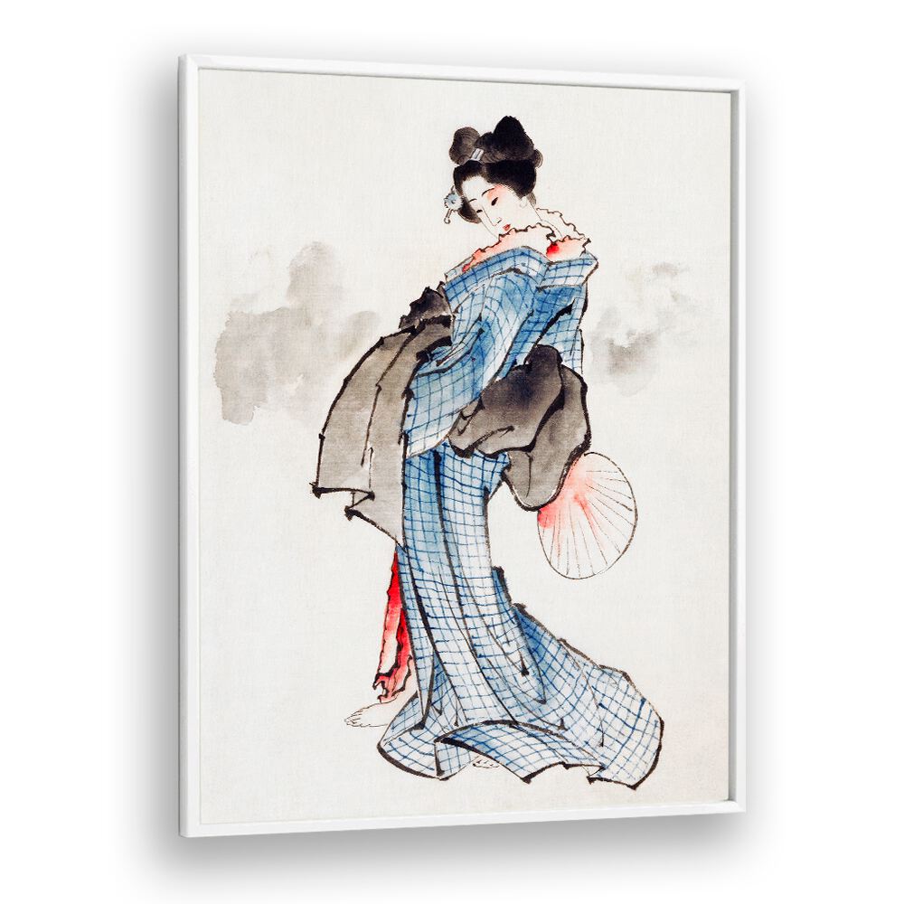 JAPANESE WOMAN (1760-1849) VINTAGE UKIYO-E STYLE BY KATSUSHIKA HOKUSAI, JAPANESE PAINTINGS