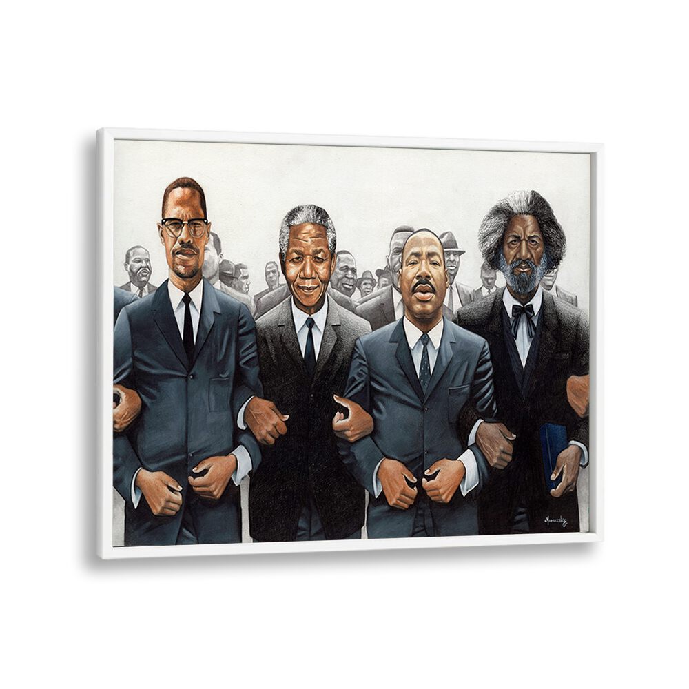 Strength in Numbers, African art paintings showcasing unity and empowerment through iconic figures in history.