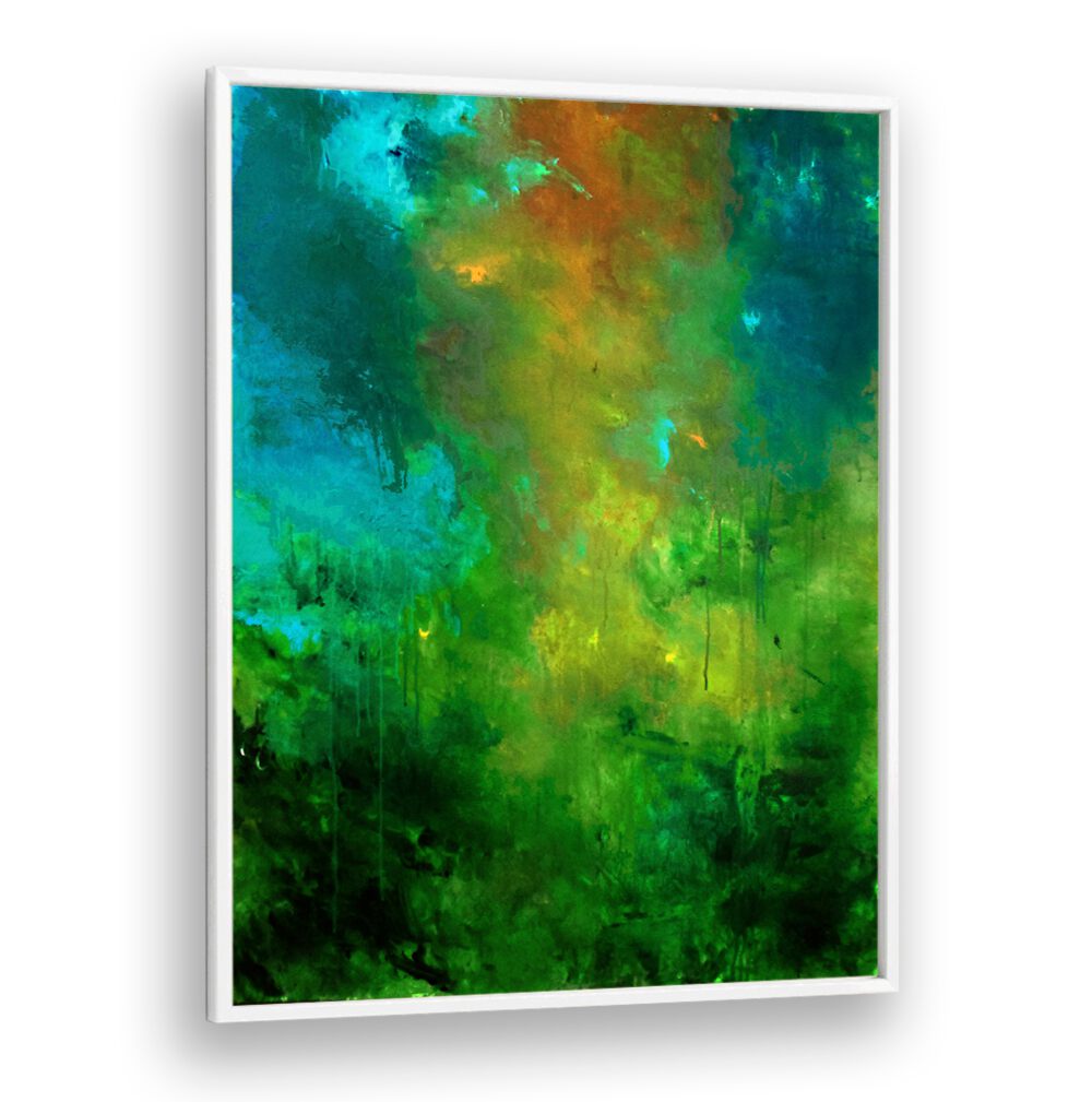 Vibrant colors blend in the ISLAND SUN, ABSTRACT PAINTINGS, perfect for enhancing your modern art collection.