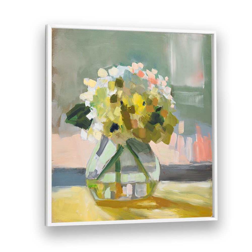Bright, abstract floral art featured in CARRIAGE HOUSE V, KITCHEN POSTERS to enhance your kitchen decor.
