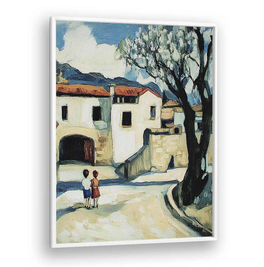 Vibrant artwork titled "Children in the Street" captures the essence of childhood exploration and imagination.