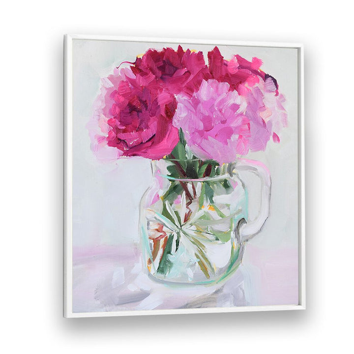 Vibrant pink flowers in a jar, showcasing the essence of the PRETTY IN PINK, FLORAL FLOWER PAINTINGS collection.