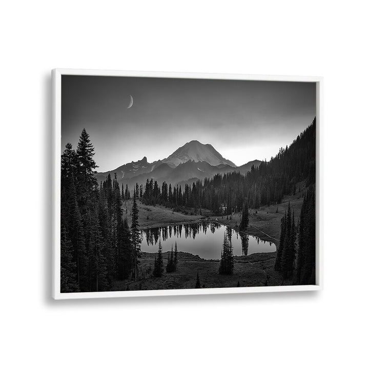 Stunning black-and-white MT. RAINIER, PHOTOGRAPHY PRINTS capturing nature's beauty in breathtaking detail.