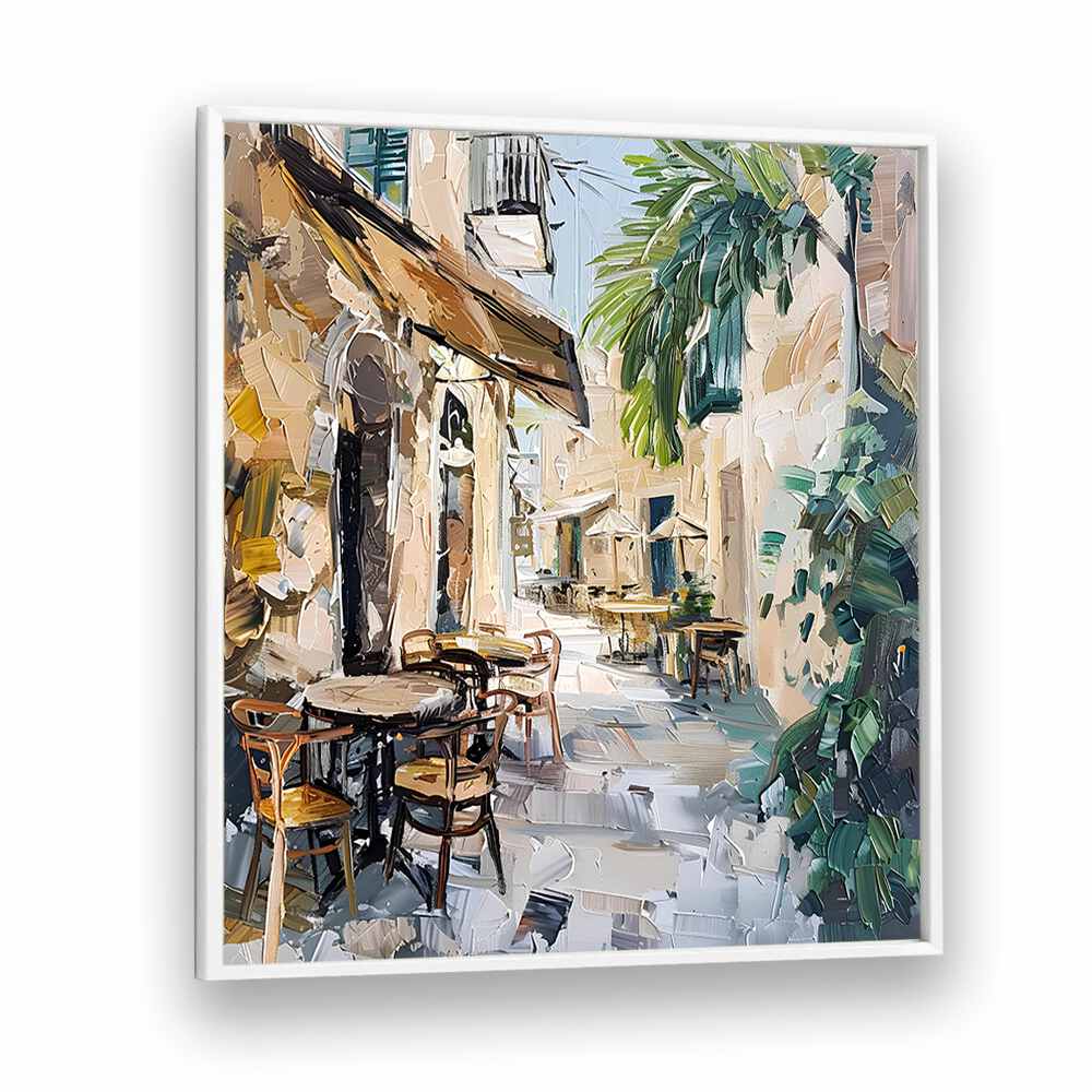 Charming outdoor café scene in Mallorca, capturing the essence of CAFE STREET MALLORCA SPAIN and Mediterranean vibes.