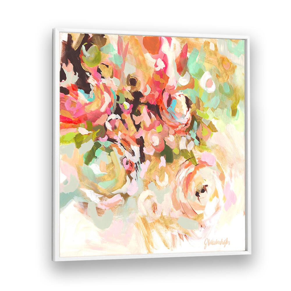 Stunning FLOWER ABSTRACT painting in vibrant colors, perfect for elevating your space with abstract expressionism.