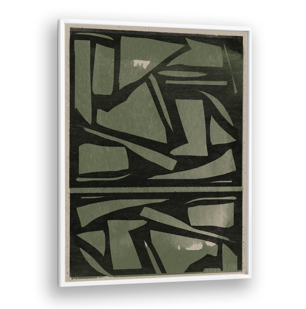 Stunning GREEN AND BLACK PAPER CUT, ABSTRACT PAINTINGS, perfect for transforming your living space with elegance.