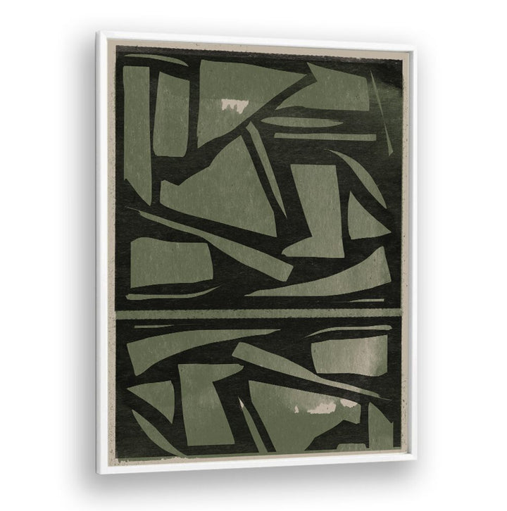 Stunning GREEN AND BLACK PAPER CUT, ABSTRACT PAINTINGS, perfect for transforming your living space with elegance.