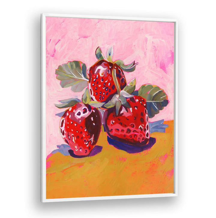 Vibrant FRESH PAINTAINLY STRAWBERRIES showcased on a colorful background, perfect for indulging in nature's sweetness.