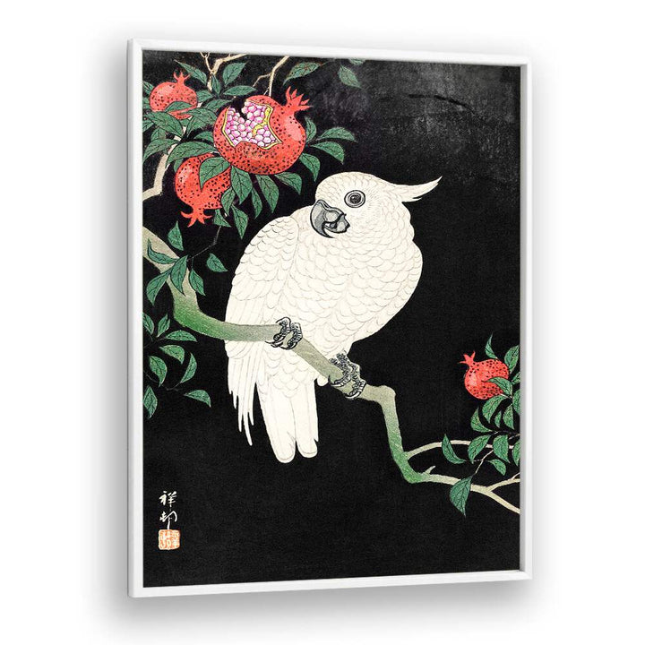 COCKATOO AND POMEGRANATE  , JAPANESE PAINTINGS , JAPANESE ART PRINTS