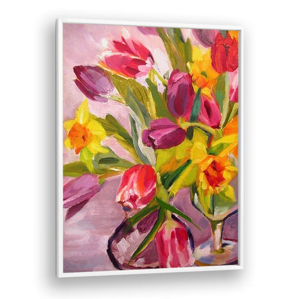 SPRING FLOWERS I , FLORAL FLOWER PAINTINGS