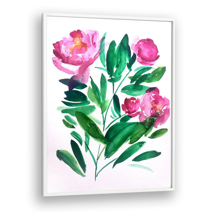 PEONIES III , FLORAL FLOWER PAINTINGS