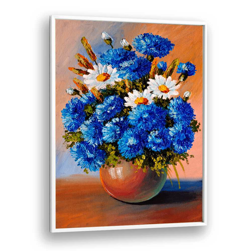 BLUE AND WHITE PETALS, VINTAGE EUROPEAN PAINTINGS