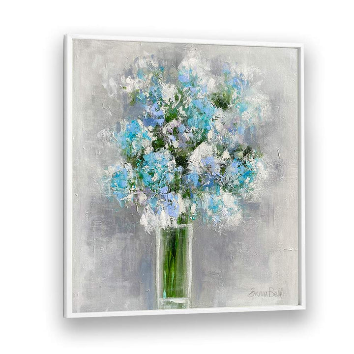 Bouquet of flowers in a glass, floral flower paintings brighten your space with vibrant abstract brushstrokes.