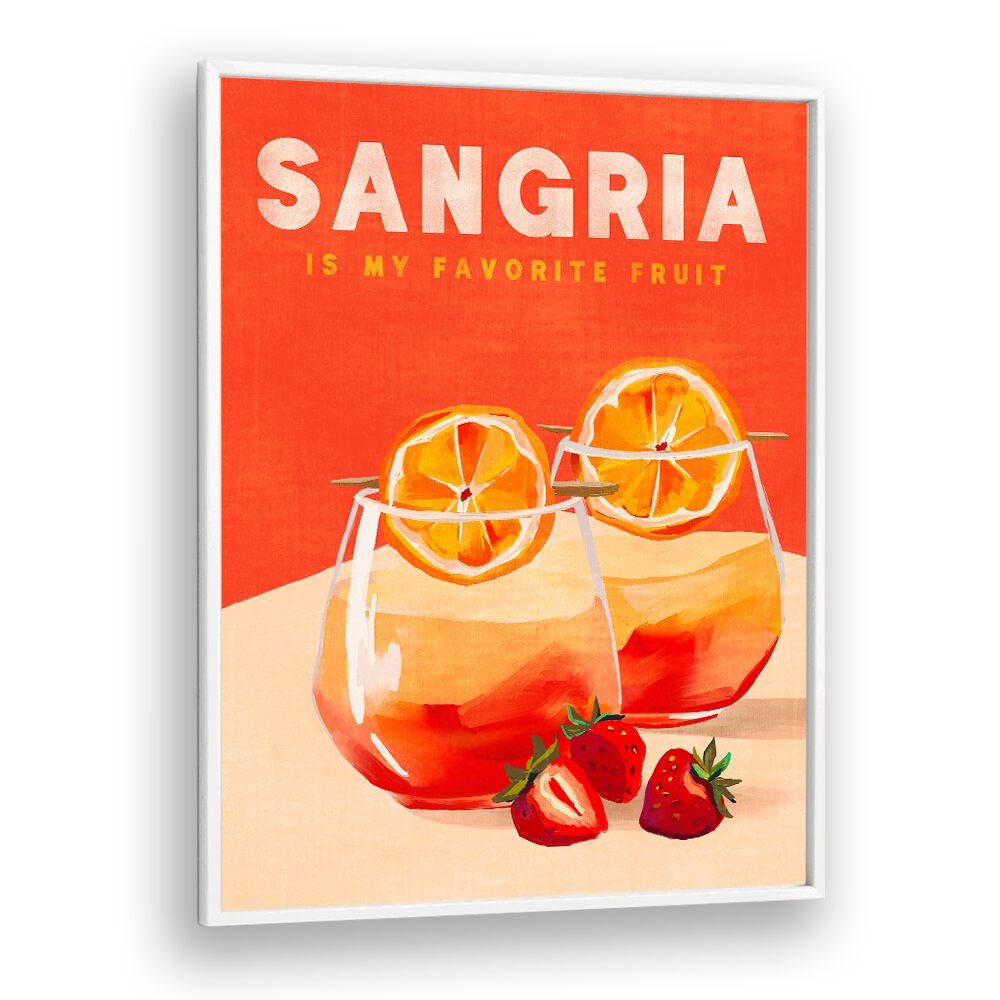 Bright SANGRIA, BAR art print featuring vibrant drinks and strawberries, perfect for elevating your bar space.