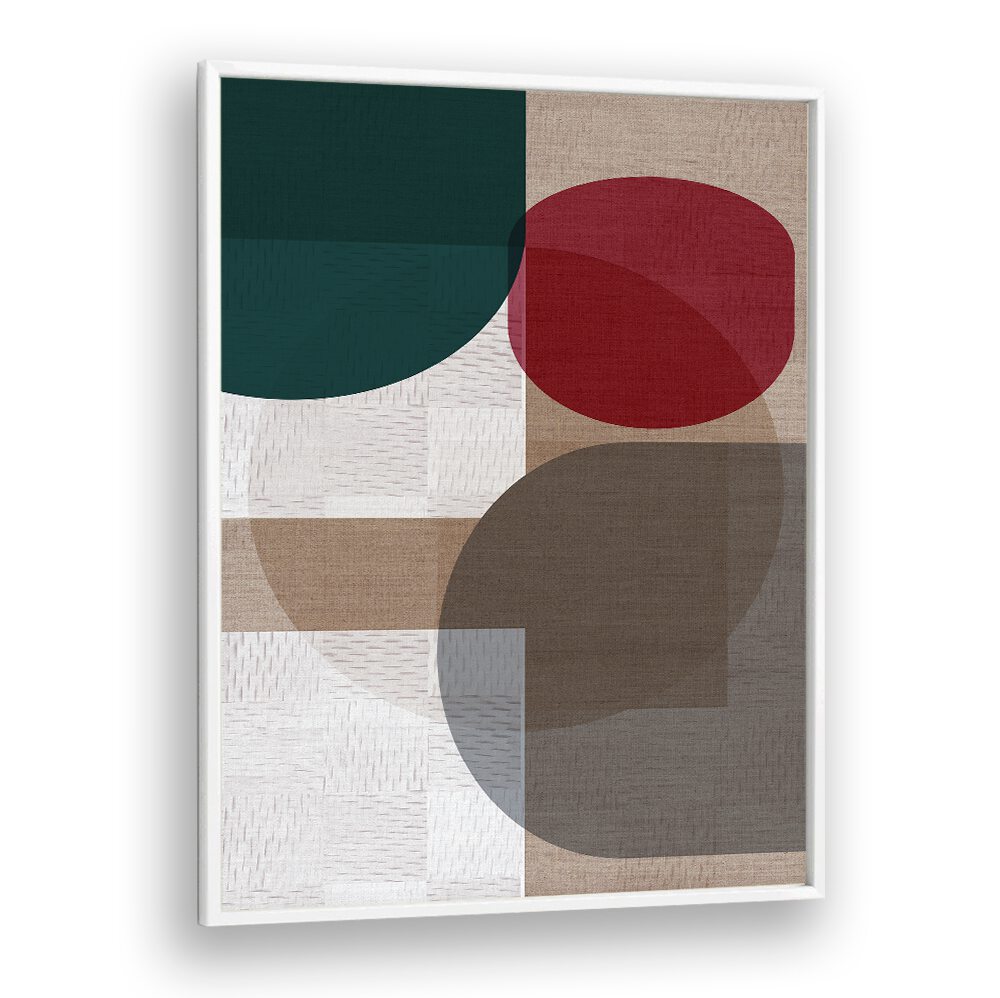 WOVEN BLUE GREEN RED II, GEOMETRIC ART PRINTS feature vibrant colors and bold shapes for a modern decor upgrade.