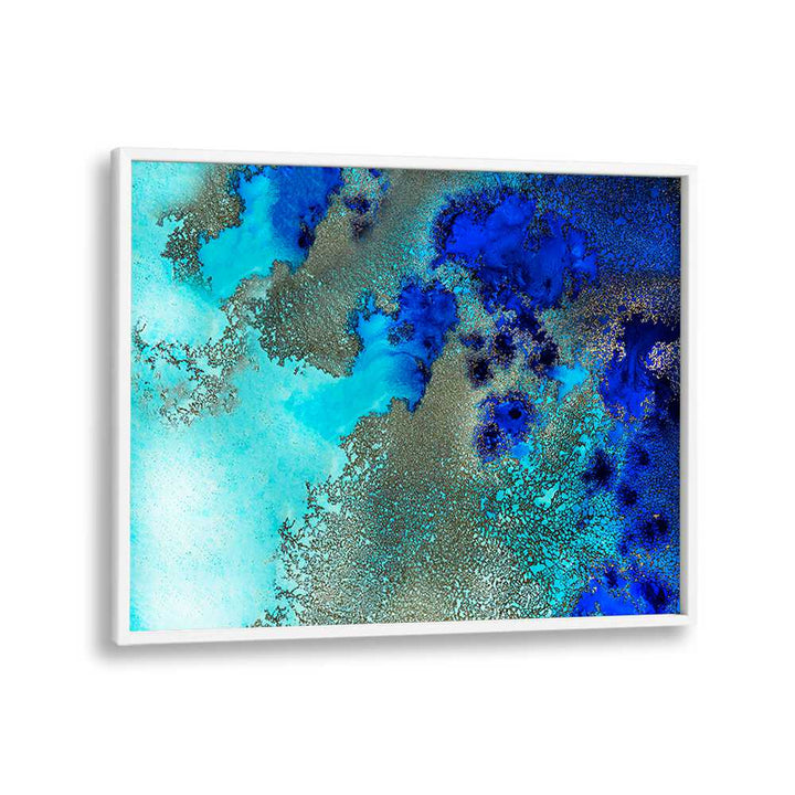 Vibrant blues and textures in FIJI CORAL RESONANCE, ABSTRACT PAINTINGS enhance your contemporary space beautifully.