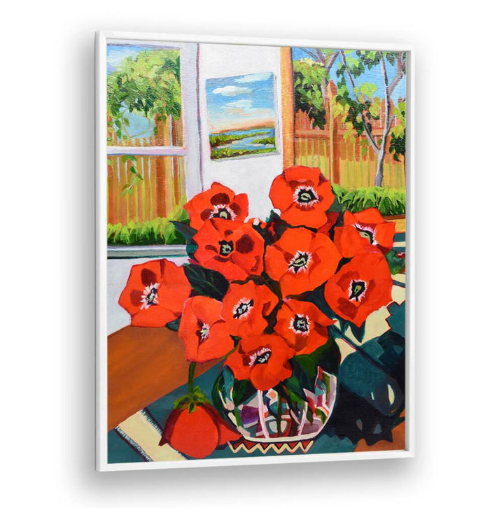 POPPIES III , FLORAL FLOWER PAINTINGS