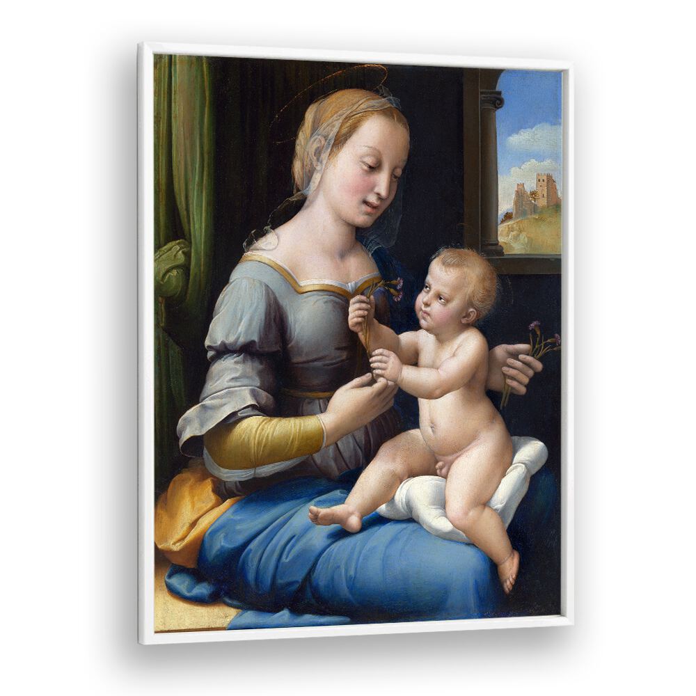 THE MADONNA OF THE PINKS (1506–1507) BY RAPHAEL RAFFAELLO , VINTAGE PAINTINGS