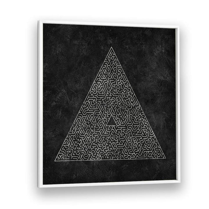 Stylish geometric art print featuring intricate maze design, THE PYRAMID MAZE ESCAPE II, GEOMETRIC ART PRINTS.