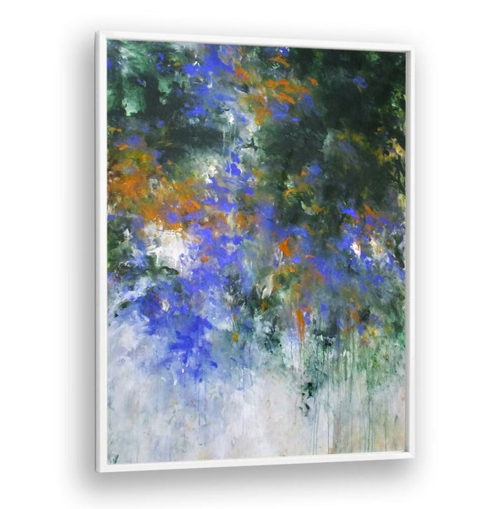 Brighten your space with ABSTRACT DESIGN XIV, a stunning abstract painting featuring vibrant colors and textures.