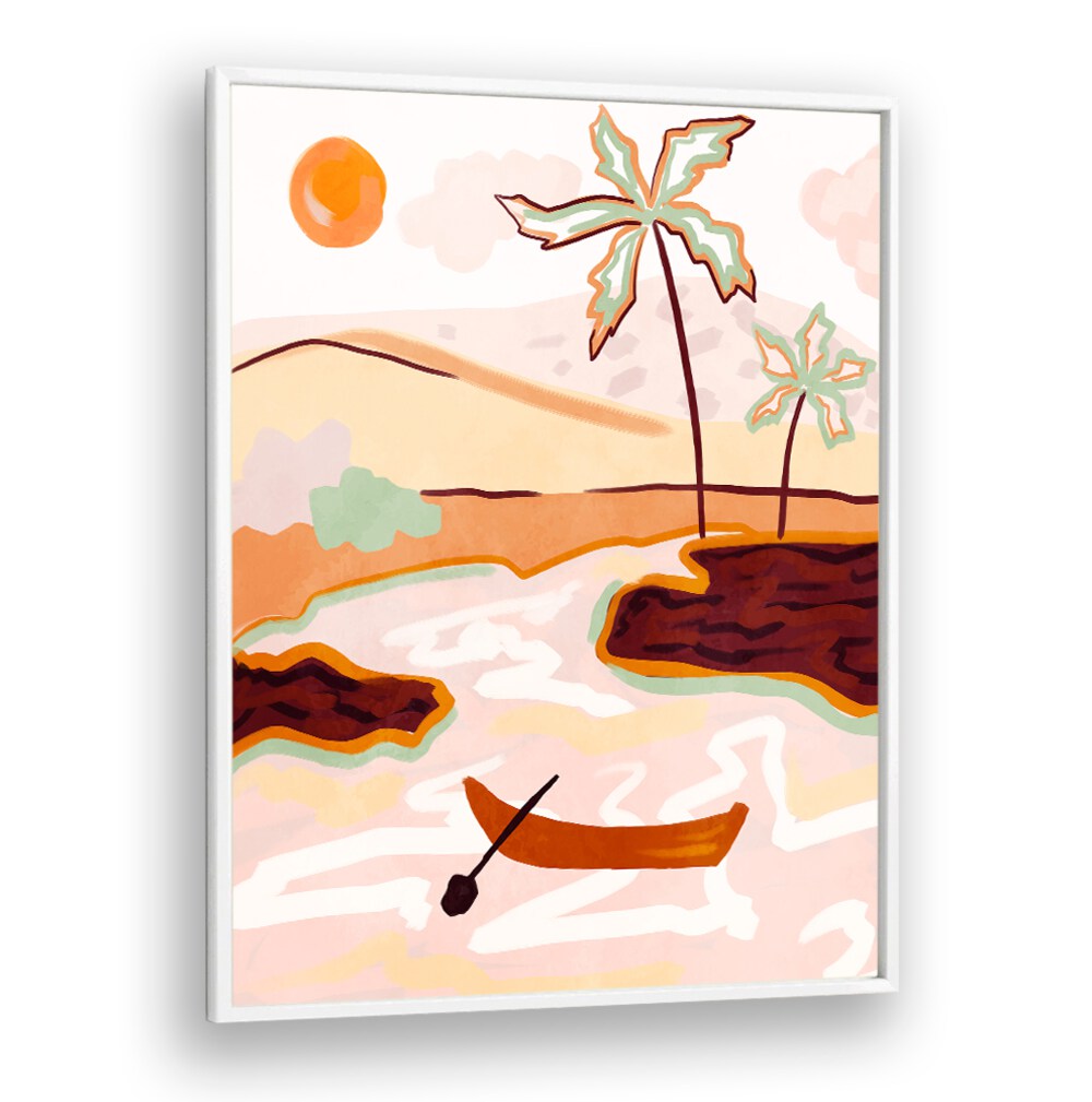 Vibrant landscape painting featuring dreamy hues in "COTTON CANDY SKIES, LANDSCAPE PAINTINGS" for elegant décor.