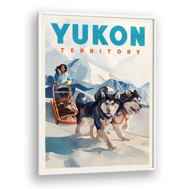 YUKON TERRITORY DOG SLED TRAVEL POSTER BY THE WHISKEY GINGER , TRAVEL POSTERS