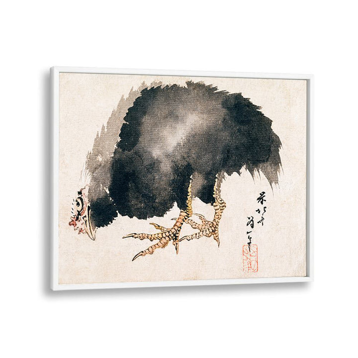 COCK (19TH CENTURY) VINTAGE PAINTING BY KATSUSHIKA HOKUSAI, JAPANESE PAINTINGS