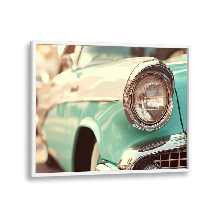 Classic turquoise car highlighting VINTAGE CAR VIBES, CAR POSTERS by Philippe Hugonnard for a nostalgic touch.