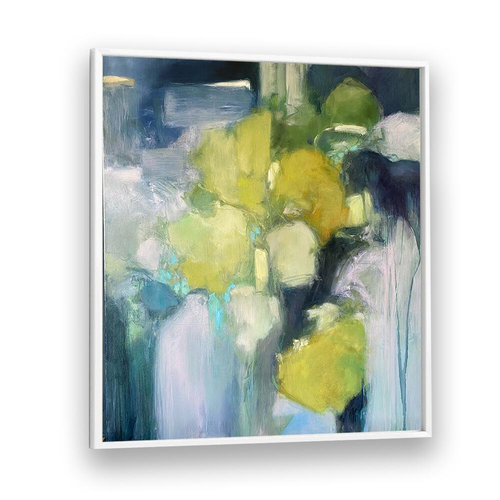 Lush colors and fluid shapes define the HIDDEN GARDEN, ABSTRACT PAINTINGS, perfect for a serene home decor.
