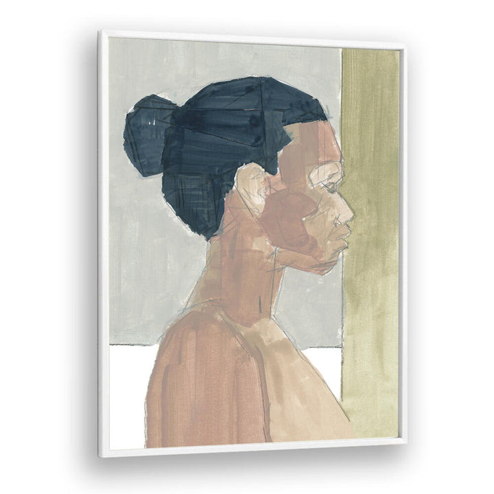 FEMALE PORTRAIT III, PORTRAITS showcases a striking profile illustration, capturing feminine beauty and emotion.