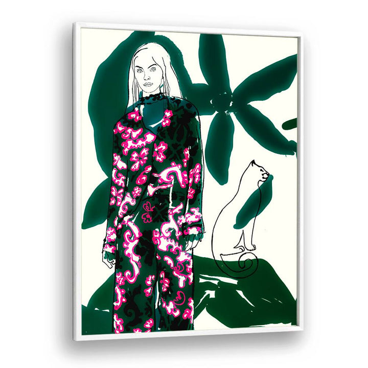Elegant artwork from CATWALK NO XVIII, PORTRAITS showcases modern fashion through striking figurative illustrations.