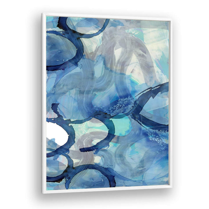 Captivating BLUE ABSTRACT SWIRLS 2, ABSTRACT PAINTINGS, blend vibrant hues for a mesmerizing visual experience.