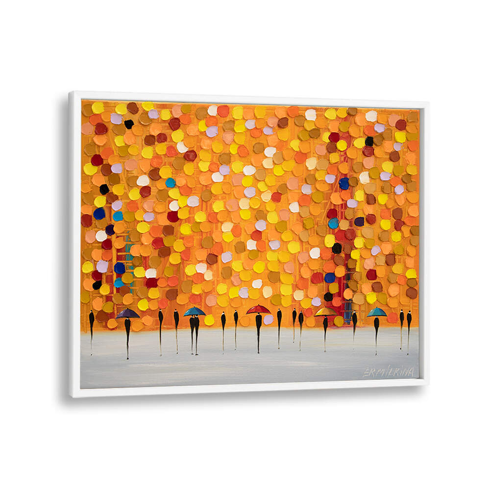 6 UMBRELLAS AT SUNSET , MODERN IMPRESSIONISM PAINTINGS