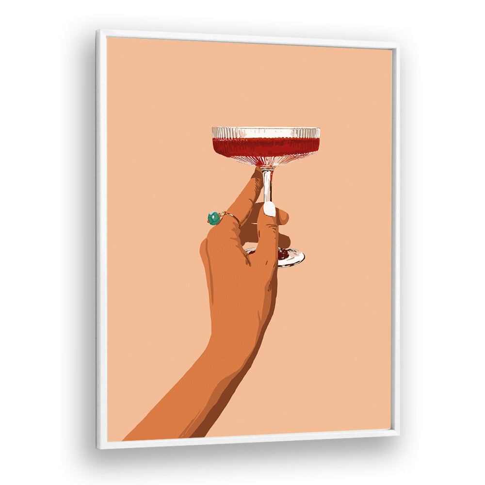 A HAND HOLDING A GLASS OF RED WINE , BAR & CAFE ART
