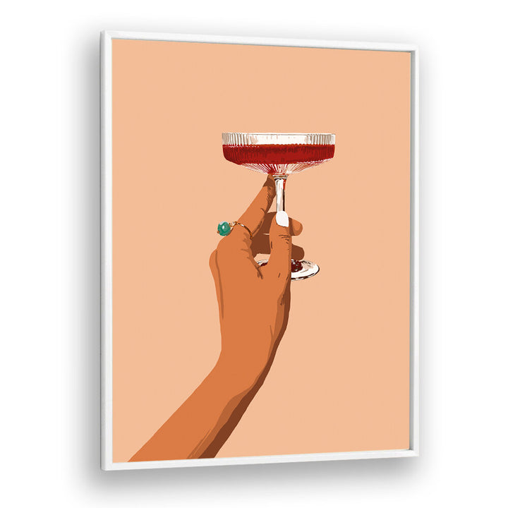 A HAND HOLDING A GLASS OF RED WINE , BAR & CAFE ART