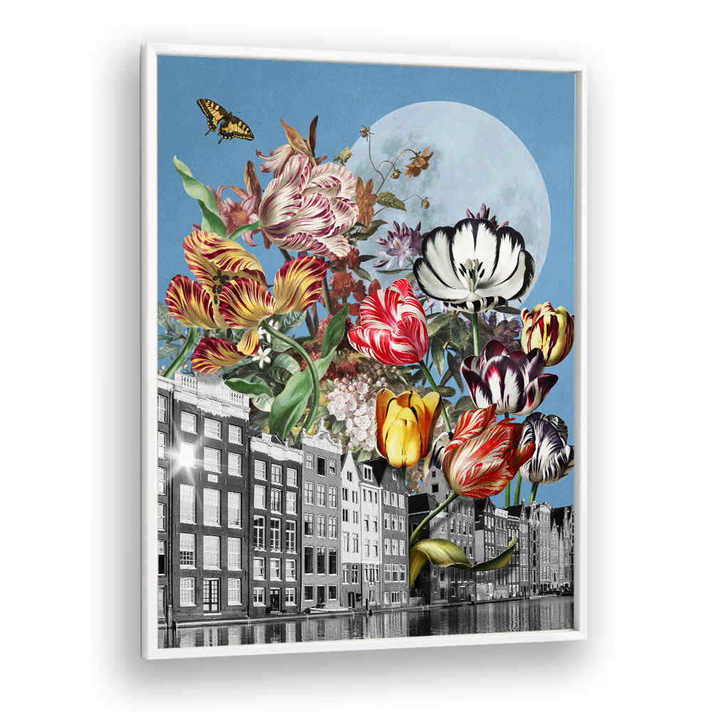 TULIPS AND BUTTERFLIES , SURREAL ART PRINTS