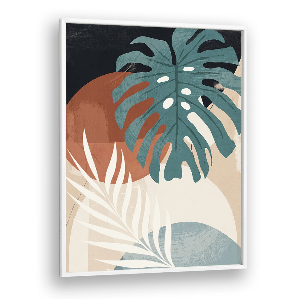 ABSTRACT ART TROPICAL LEAVES IV , BOHO ART PAINTINGS