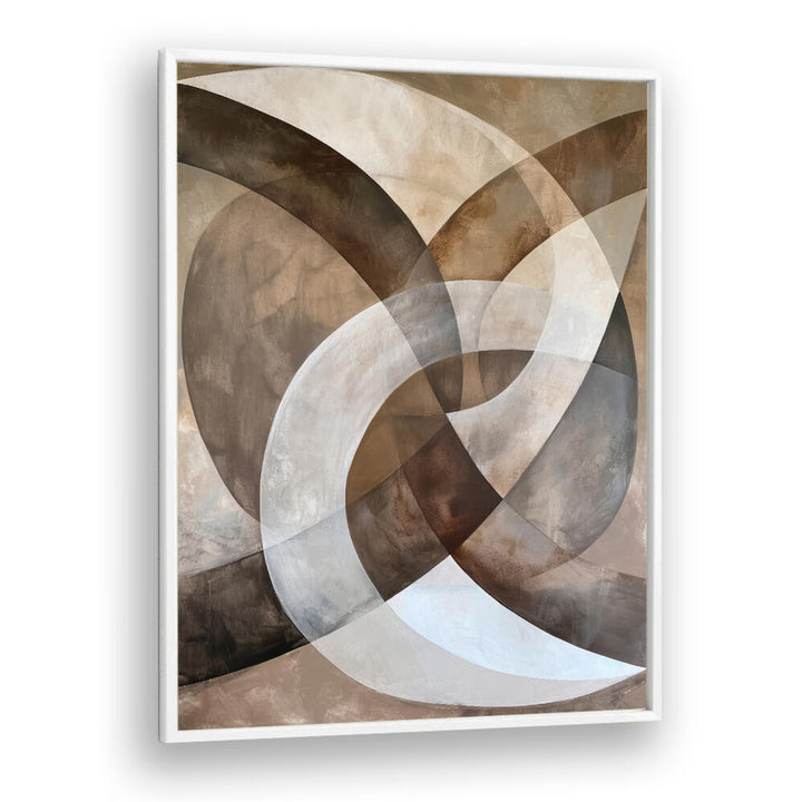 ABSTRACT ART BEIGE BROWN GEO ABSTRACT II , ABSTRACT PAINTINGS