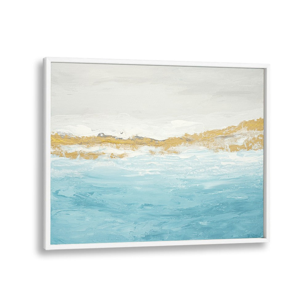 ABSTRACT BLUE GOLD SEASCAPE