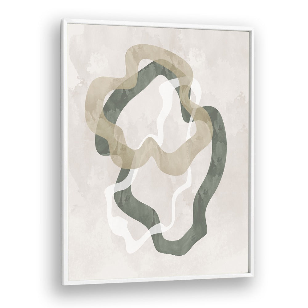 Stunning ABSTRACT GREEN FORMS II artwork features vibrant greens and geometric shapes, perfect for modern spaces.