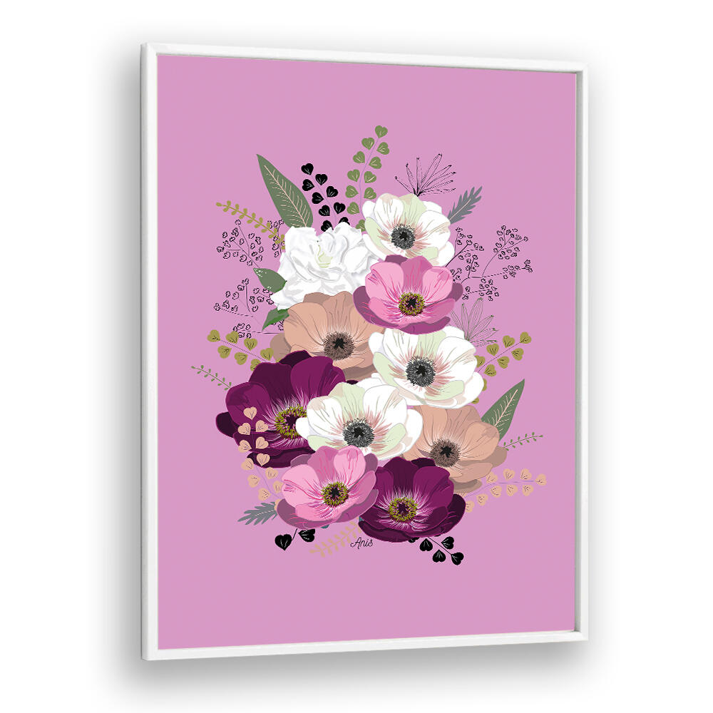 ANEMONES FLORAL BOUQUET PURPLE