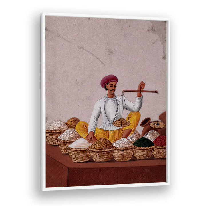 A SHOPKEEPER WEIGHING PULSES
