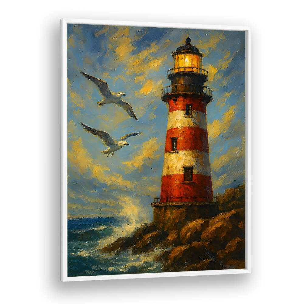 BEACON OF THE RED TOWER , EXPRESSIONISM PAINTINGS