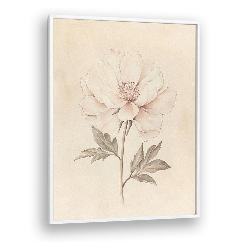 BEIGE FLOWER , FLORAL FLOWER PAINTINGS