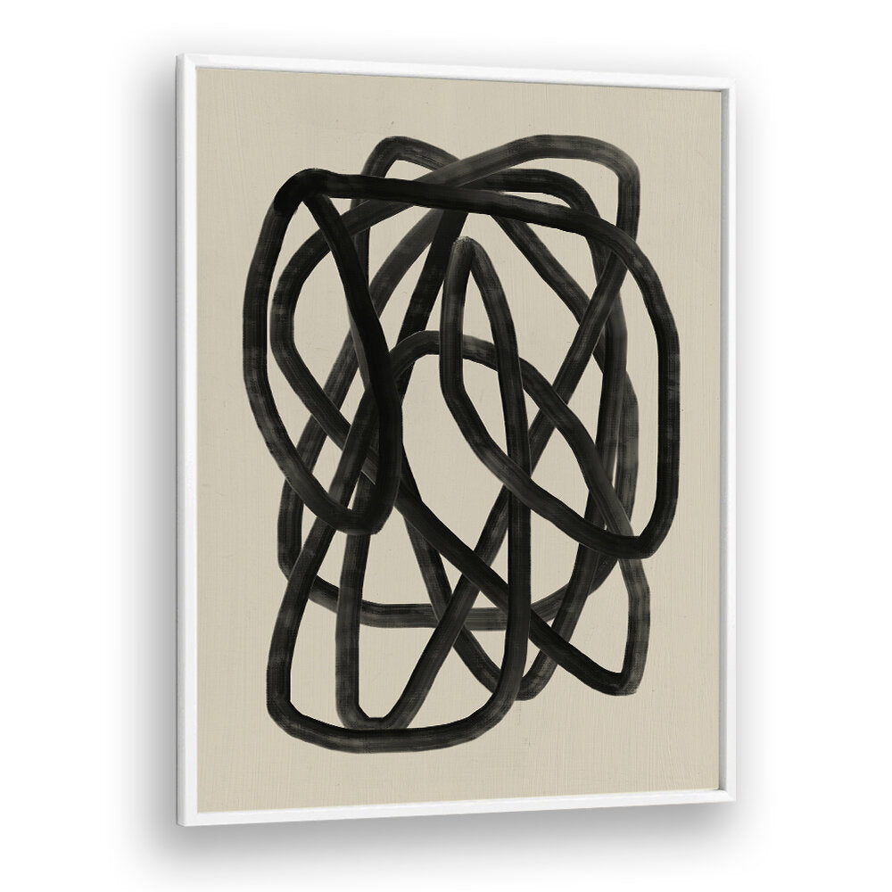 BLACK BEIGE CANVAS , LINE ART PAINTINGS