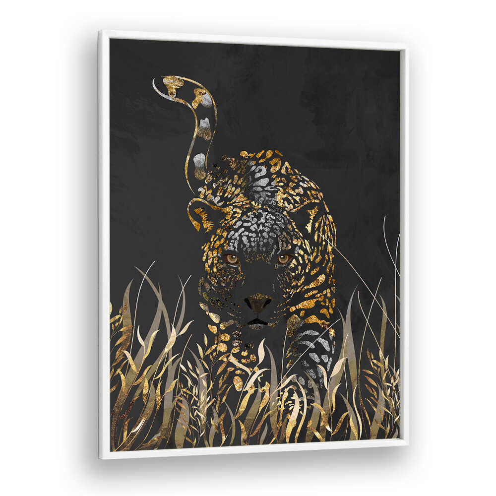 BLACK GOLD JAGUAR , ANIMAL PAINTINGS