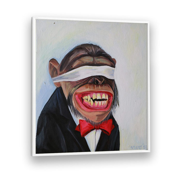 BLINDFOLDED GRIN, COMIC POSTERS showcase vibrant abstract art, perfect for elevating your space with unique storytelling.